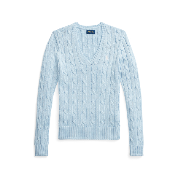 Zopfpullover mit V-Ausschnitt Polo Ralph Lauren in Office Blue 2