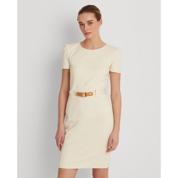 Pont&eacute;-Kleid mit G&uuml;rtel Lauren in Mascarpone-Creme 4