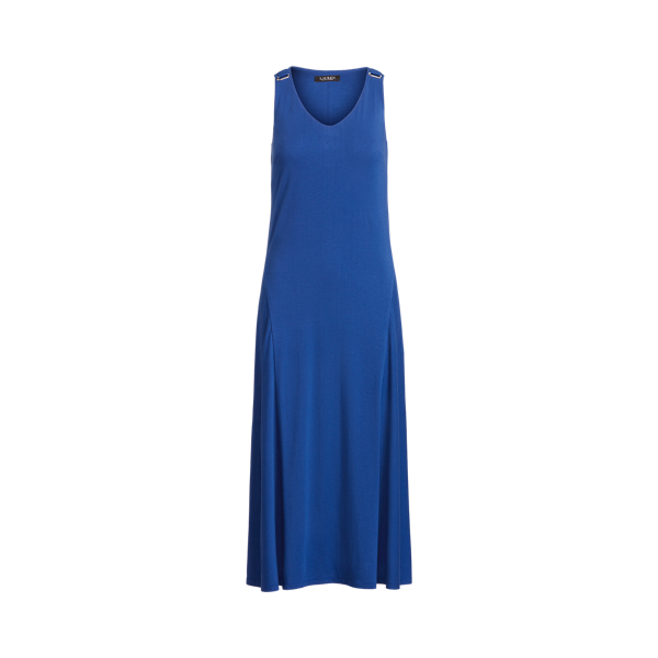 Indigo Sail Stretch Cotton-Blend Sleeveless Dress Lauren 2