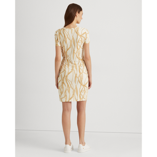 Vestido com padr&atilde;o de cintos Lauren em Natural/Cast.-claro/Multi 4