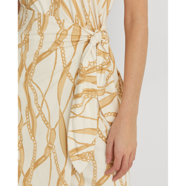 Vestido com padr&atilde;o de cintos Lauren em Natural/Cast.-claro/Multi 5