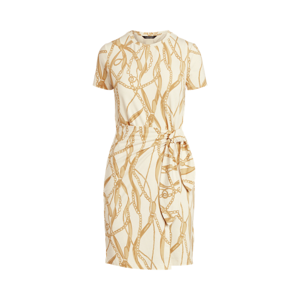 Vestido com padr&atilde;o de cintos Lauren em Natural/Cast.-claro/Multi 2