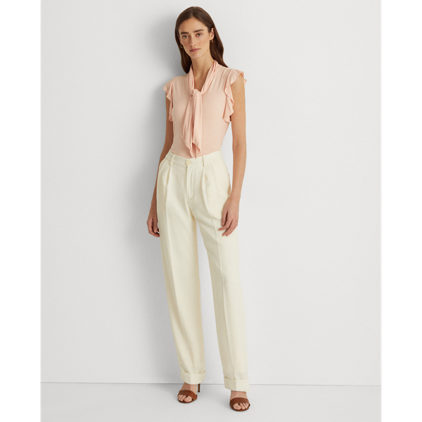 Top mit R&uuml;schen&auml;rmeln und Bindeb&auml;ndern Lauren in Zartrosa 3