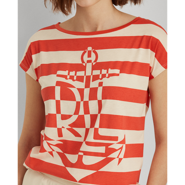 Hyannis Port Orange/Masc Graphic Cotton-Blend Tee Lauren 5