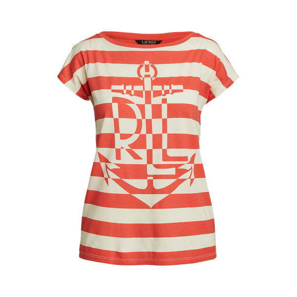 Hyannis Port Orange/Masc Graphic Cotton-Blend Tee Lauren 2