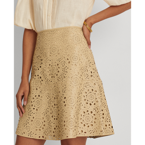 Lamsleren laser-cut rok Lauren in Pale Parchment 6