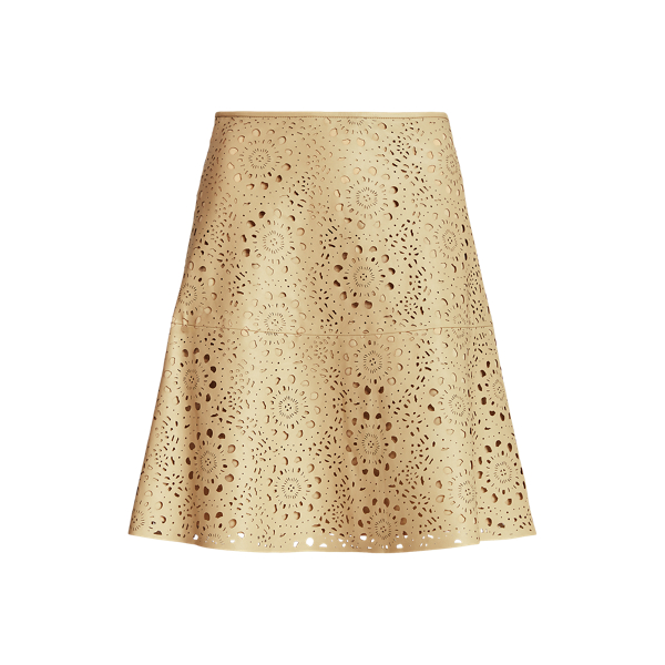 Lamsleren laser-cut rok Lauren in Pale Parchment 2