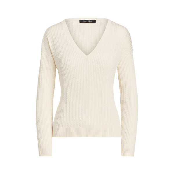 Pullover mit Zopfmuster Lauren in Mascarpone-Creme 2