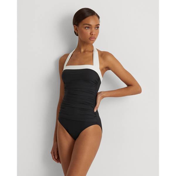 Shirred Halter One-Piece