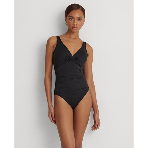 Maillot une pi&egrave;ce &agrave; devant torsad&eacute;