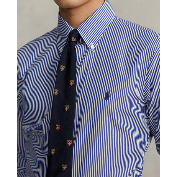 Royal/White Slim Fit Striped Poplin Shirt Polo Ralph Lauren 6