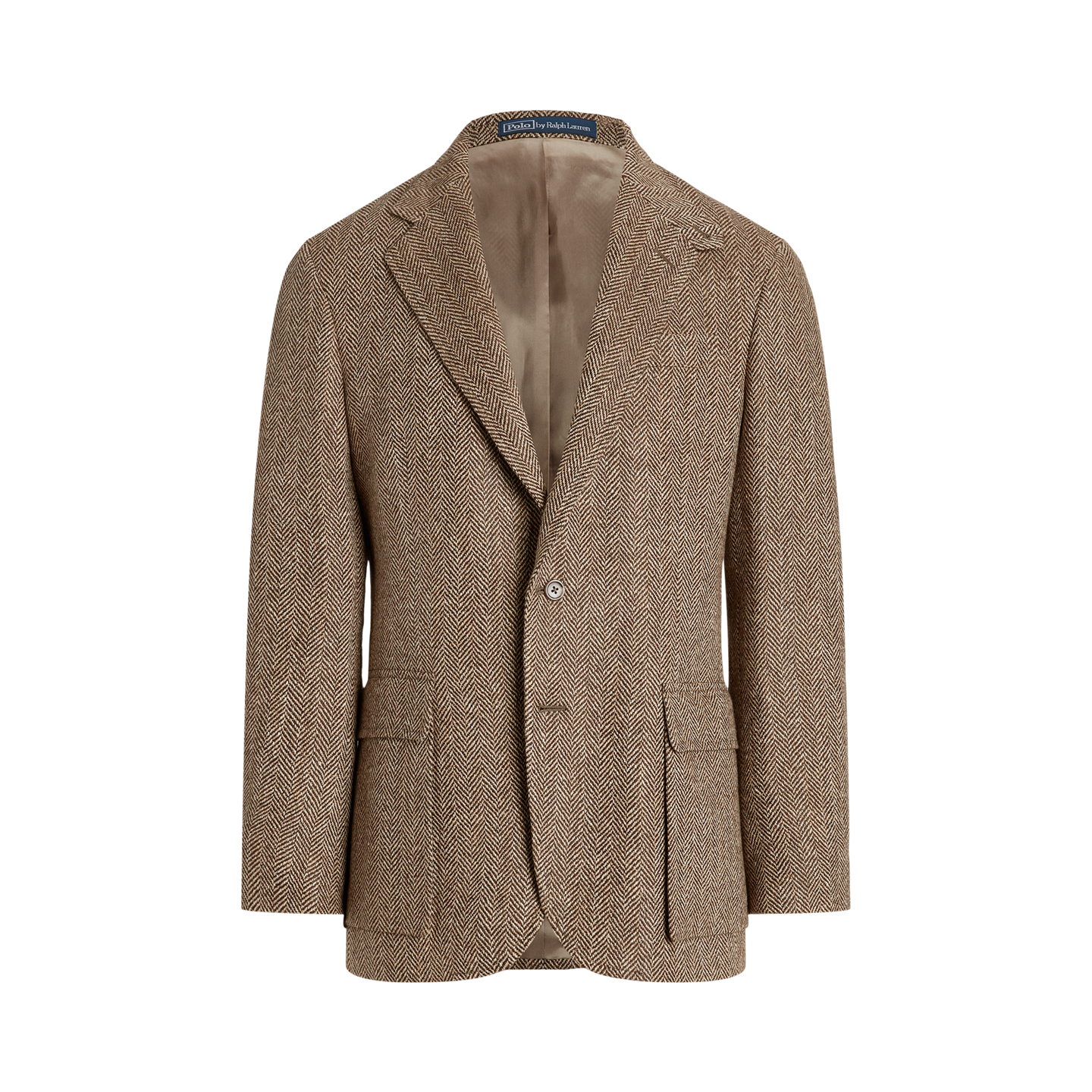 Мужская куртка Polo Ralph Lauren The RL67 Linen-Blend Herringbone, цвет: Кремовый / Коричневый — фото 6