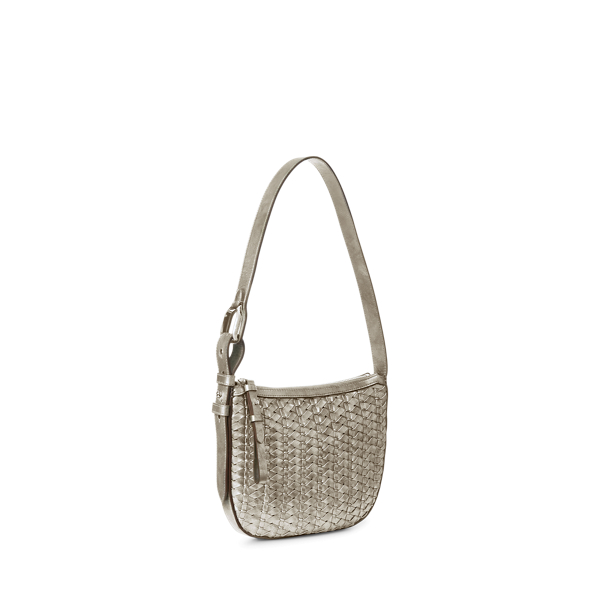 Silver Woven Welington Mini Shoulder Bag Ralph Lauren Collection 3