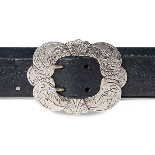 Handgearbeiteter Vachetteleder-G&uuml;rtel Ralph Lauren Collection in Navy 2