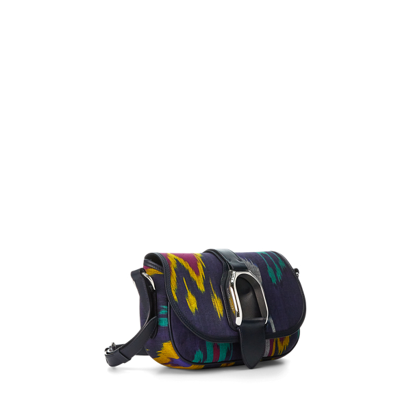 Navy Multi Silk Ikat-Print Welington Shoulder Bag Ralph Lauren Collection 3