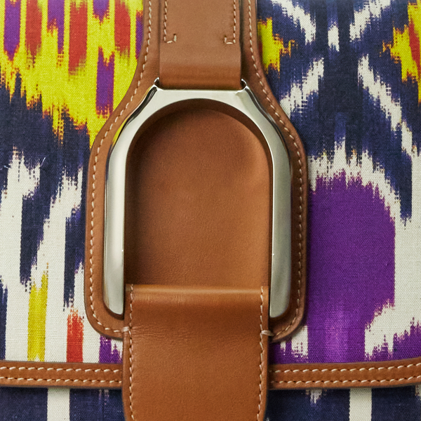 Mala de ombro Welington em seda com padr&atilde;o ikat Ralph Lauren Collection em Purple Multi 6
