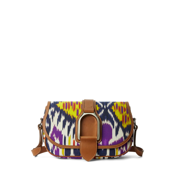 Purple Multi Silk Ikat-Print Welington Shoulder Bag Ralph Lauren Collection 1