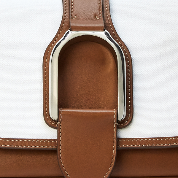 Schultertasche Welington aus Kalbsleder Ralph Lauren Collection in White/RL Gold 6