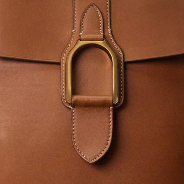 Gold Calfskin Welington Backpack Ralph Lauren Collection 5
