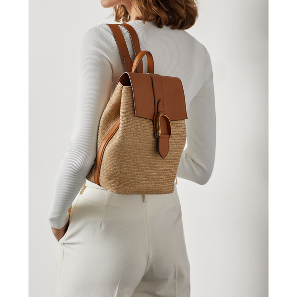 Natural Straw Wellington Backpack Ralph Lauren Collection 7