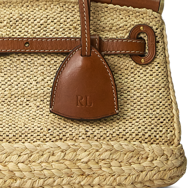 Raffia/RL Gold RL50 Raffia Mini Bag Ralph Lauren Collection 6