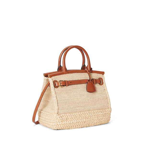 Mittelgroße Tasche RL50 aus Bast Ralph Lauren Collection in Raffia/RL Gold 3