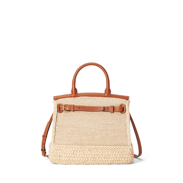 Mittelgroße Tasche RL50 aus Bast Ralph Lauren Collection in Raffia/RL Gold 4