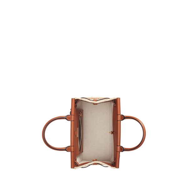 Mittelgroße Tasche RL50 aus Bast Ralph Lauren Collection in Raffia/RL Gold 5