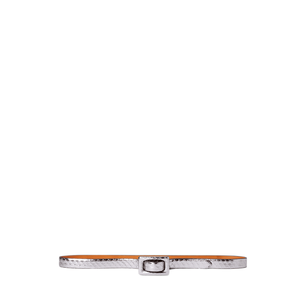 Trench-Buckle Metallic Snakeskin Belt Ralph Lauren Collection 1