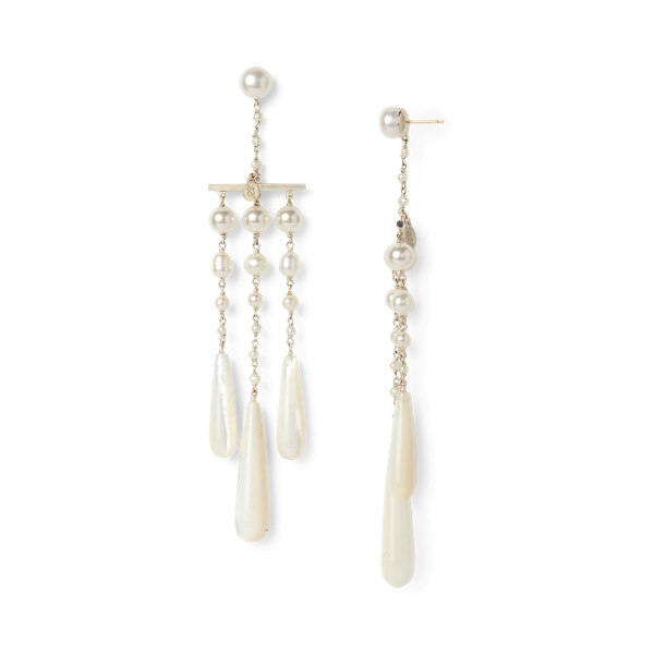 H&auml;ngeohrringe mit Perlen Ralph Lauren Collection in Silber/Perle 2