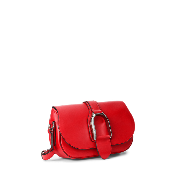 Sac port&eacute; &eacute;paule Welington en vachette Ralph Lauren Collection en Rouge coquelicot 3