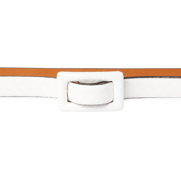 Cintura in serpente con fibbia trench Ralph Lauren Collection in Bianco 2