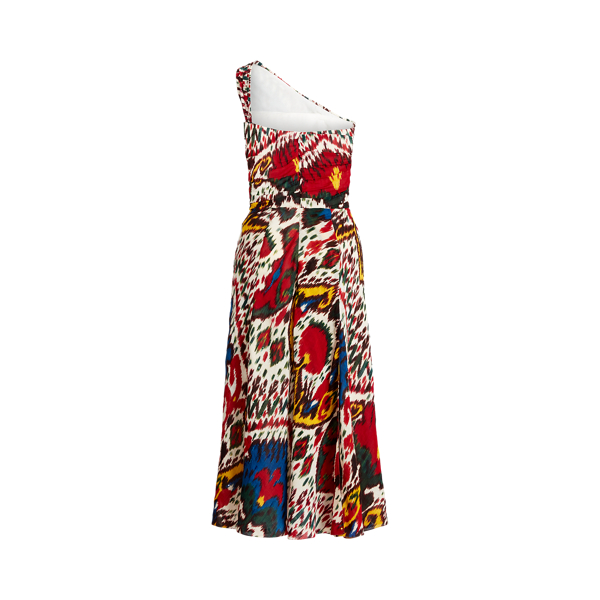 Bright Red Multi Senona Embellished Cocktail Dress Ralph Lauren Collection 2