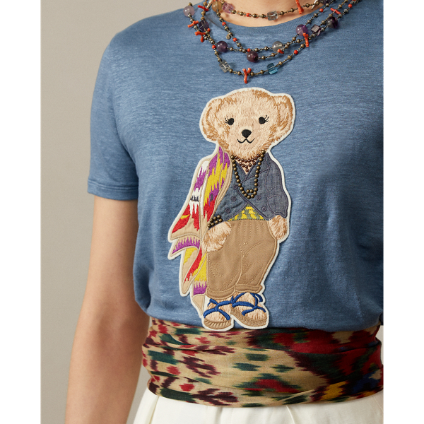 T-shirt Island Polo Bear en coton Ralph Lauren Collection en Bleu cendr&eacute; 6