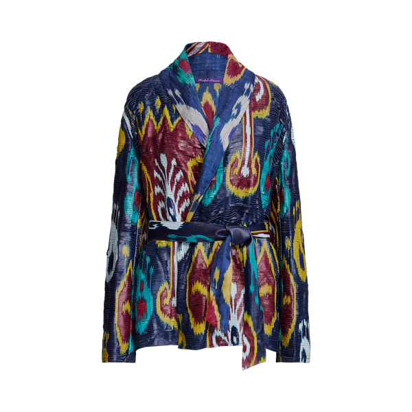 Karley Ikat-Print Nappa Leather Blazer Ralph Lauren Collection 1