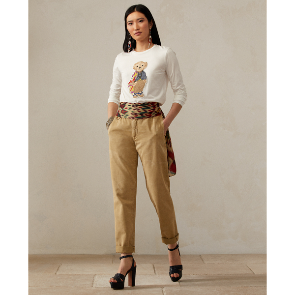 Langarmoberteil mit Island Polo Bear Ralph Lauren Collection in Wei&szlig;grau 4