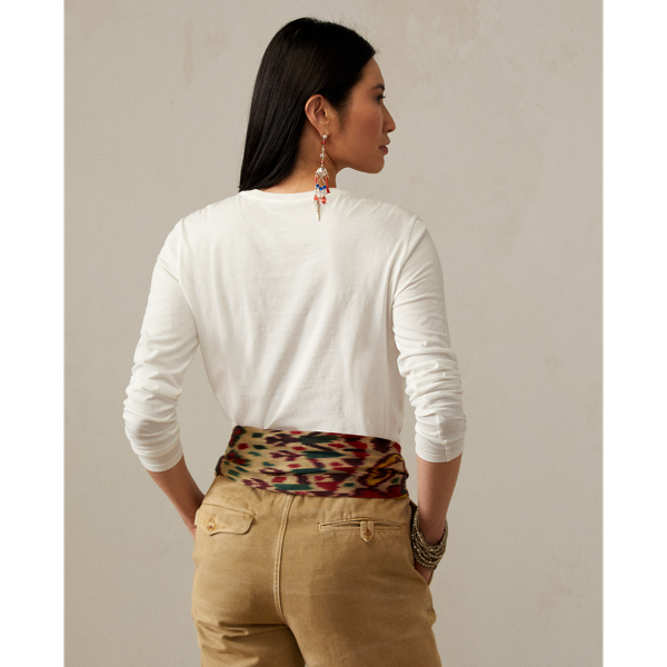 Langarmoberteil mit Island Polo Bear Ralph Lauren Collection in Wei&szlig;grau 5