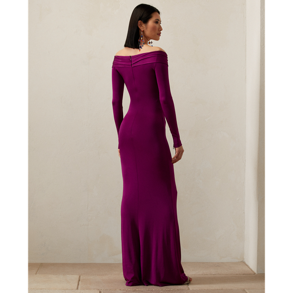 Robe du soir Aletta &agrave; manches longues Ralph Lauren Collection en Baie 5