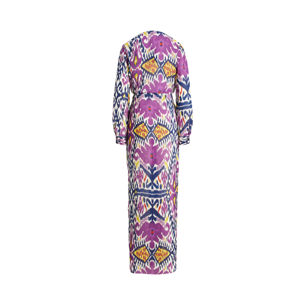 Sekani linnen voile avondjurk Ralph Lauren Collection in Paars multi 2