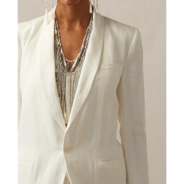 Veste Myles en toile de lin Ralph Lauren Collection en Blanc cassé 6