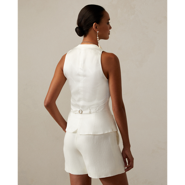 Weste Ethel aus Leinensegeltuch Ralph Lauren Collection in Wei&szlig;grau 5