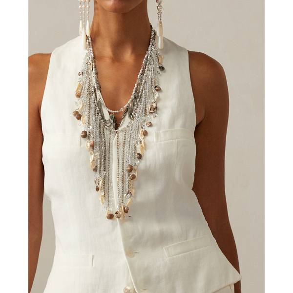 Weste Ethel aus Leinensegeltuch Ralph Lauren Collection in Wei&szlig;grau 6