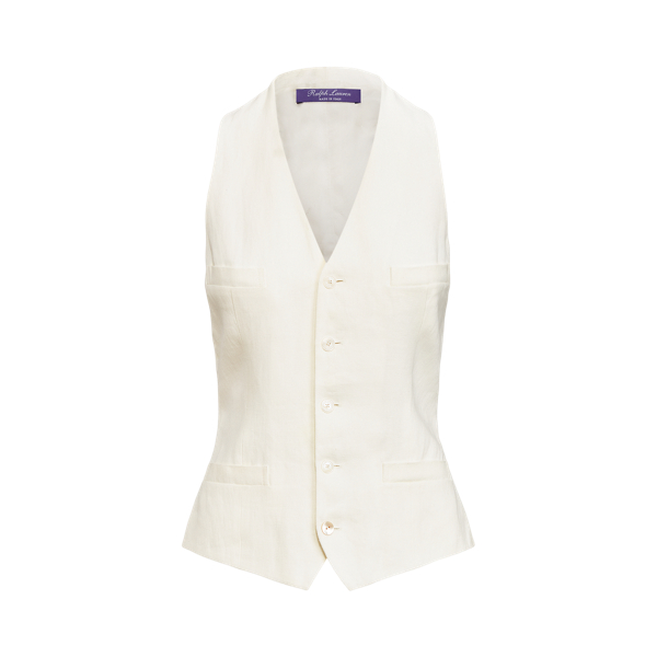 Weste Ethel aus Leinensegeltuch Ralph Lauren Collection in Wei&szlig;grau 2