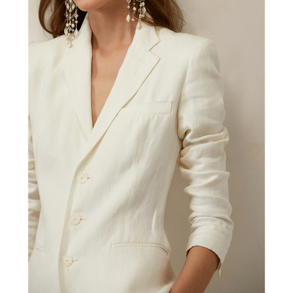 Off White Skye Linen Canvas Jacket Ralph Lauren Collection 7