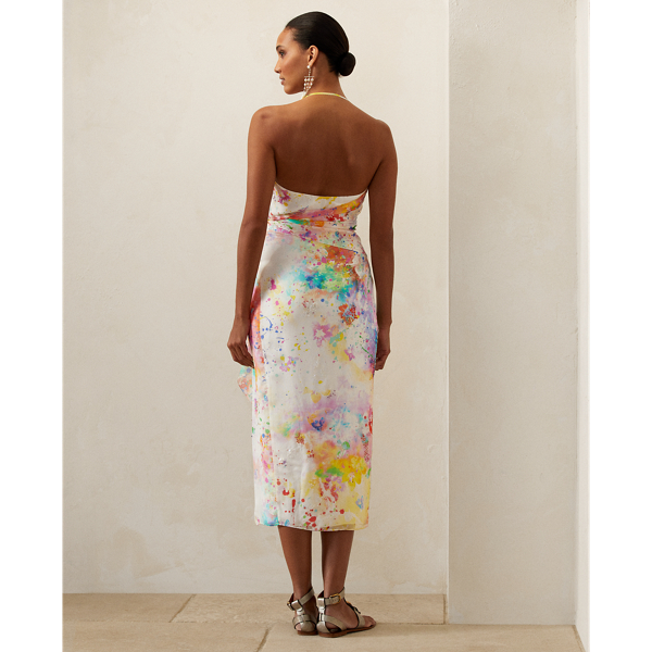 Robe Calico sans manches en gaze Ralph Lauren Collection en Blanc multi 5