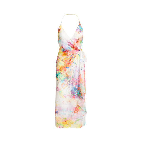 Robe Calico sans manches en gaze Ralph Lauren Collection en Blanc multi 2