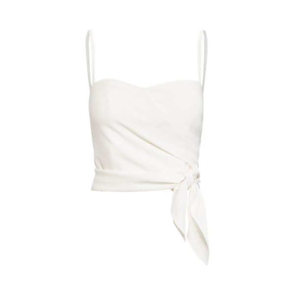 &Auml;rmellose Bluse Coleta mit Leinen Ralph Lauren Collection in Wei&szlig;grau 2