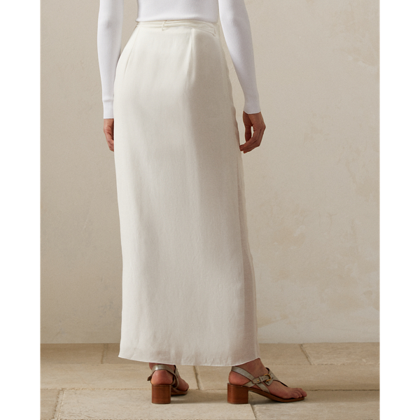 Off White Danyelle Linen Voile Maxiskirt Ralph Lauren Collection 5