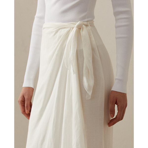 Off White Danyelle Linen Voile Maxiskirt Ralph Lauren Collection 6
