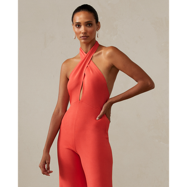 Combinaison pull dos nu Ralph Lauren Collection en Orange vermillon 4